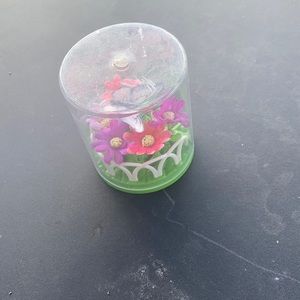 A solar powered butterfly decoration